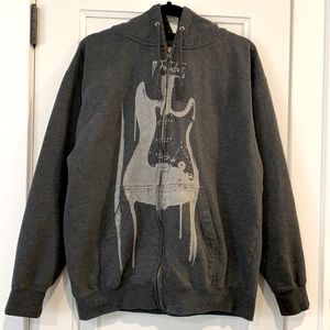 Fender Zip Up Hoodie with Guitar Print